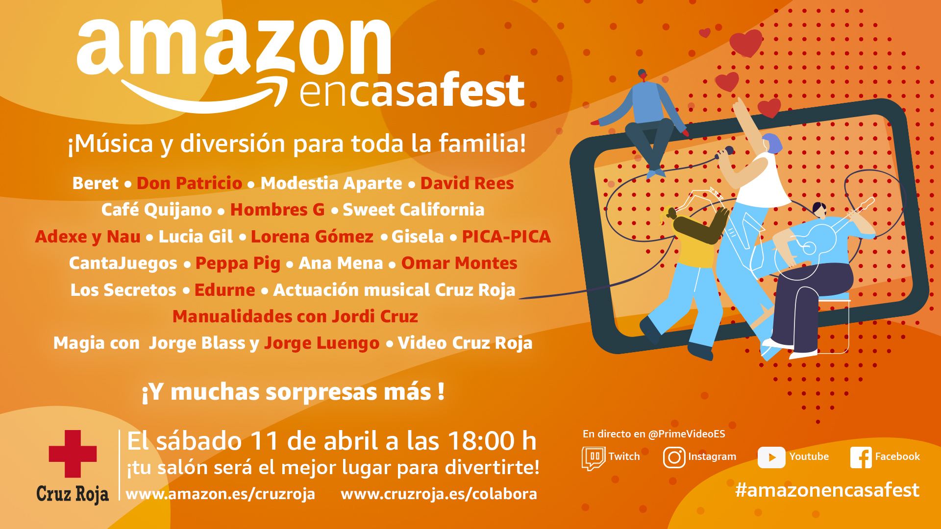 Cartel del #AmazonEnCasaFest. // Fuente: Amazon