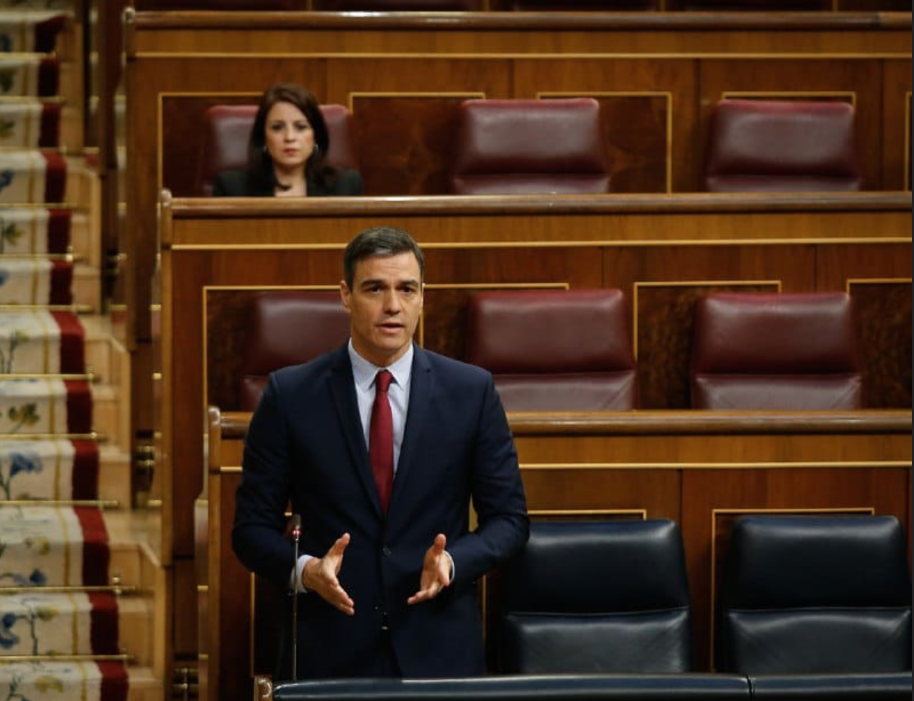 Pedro Sánchez durante el debate de la prórroga del estado de alarma este miércoles en el Congreso de los Diputados | TimeJust