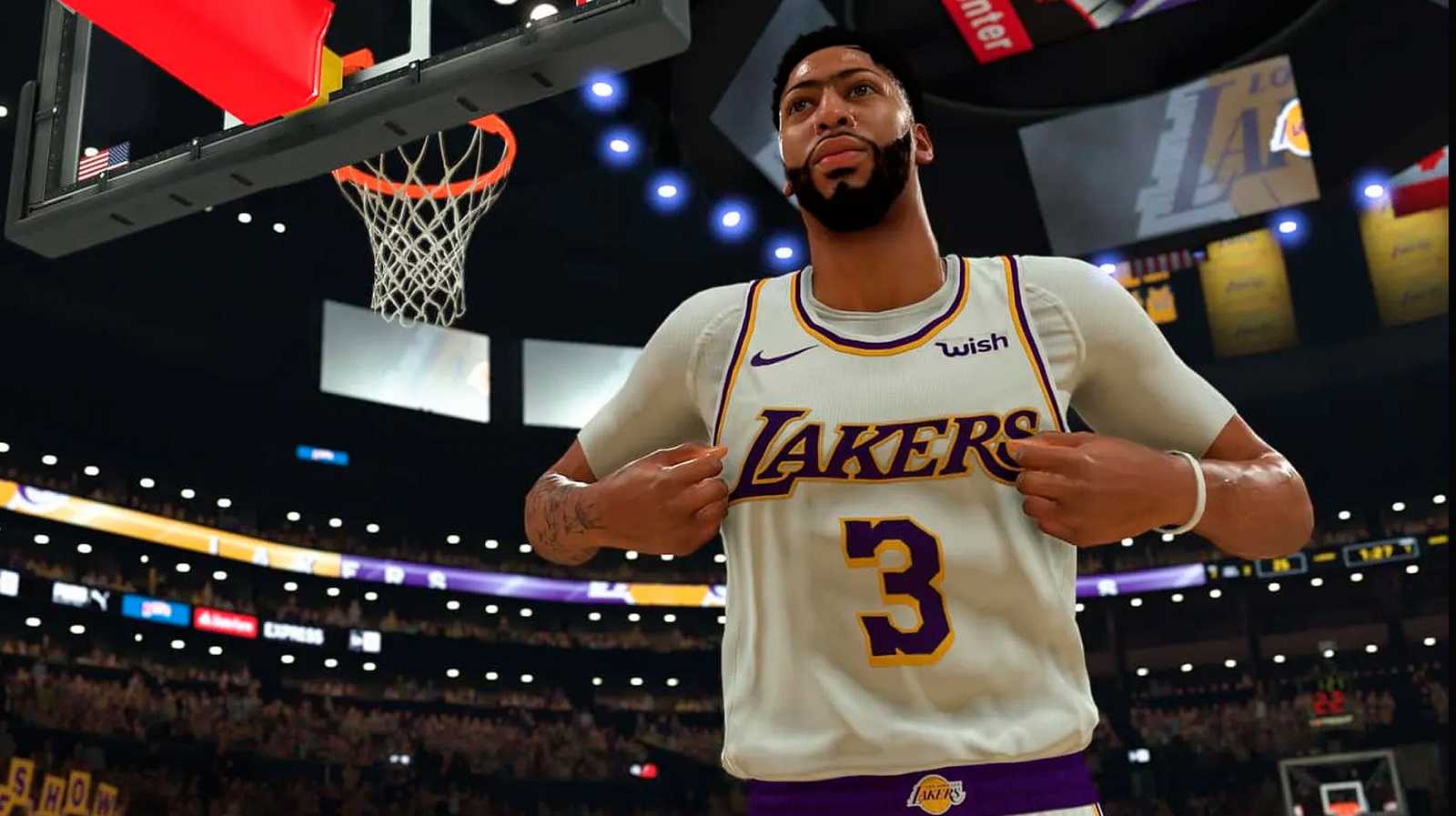 Anthony Davis, jugador de Lakers, perfectamente representado en el videojuego (Fuente: 2k Spain).