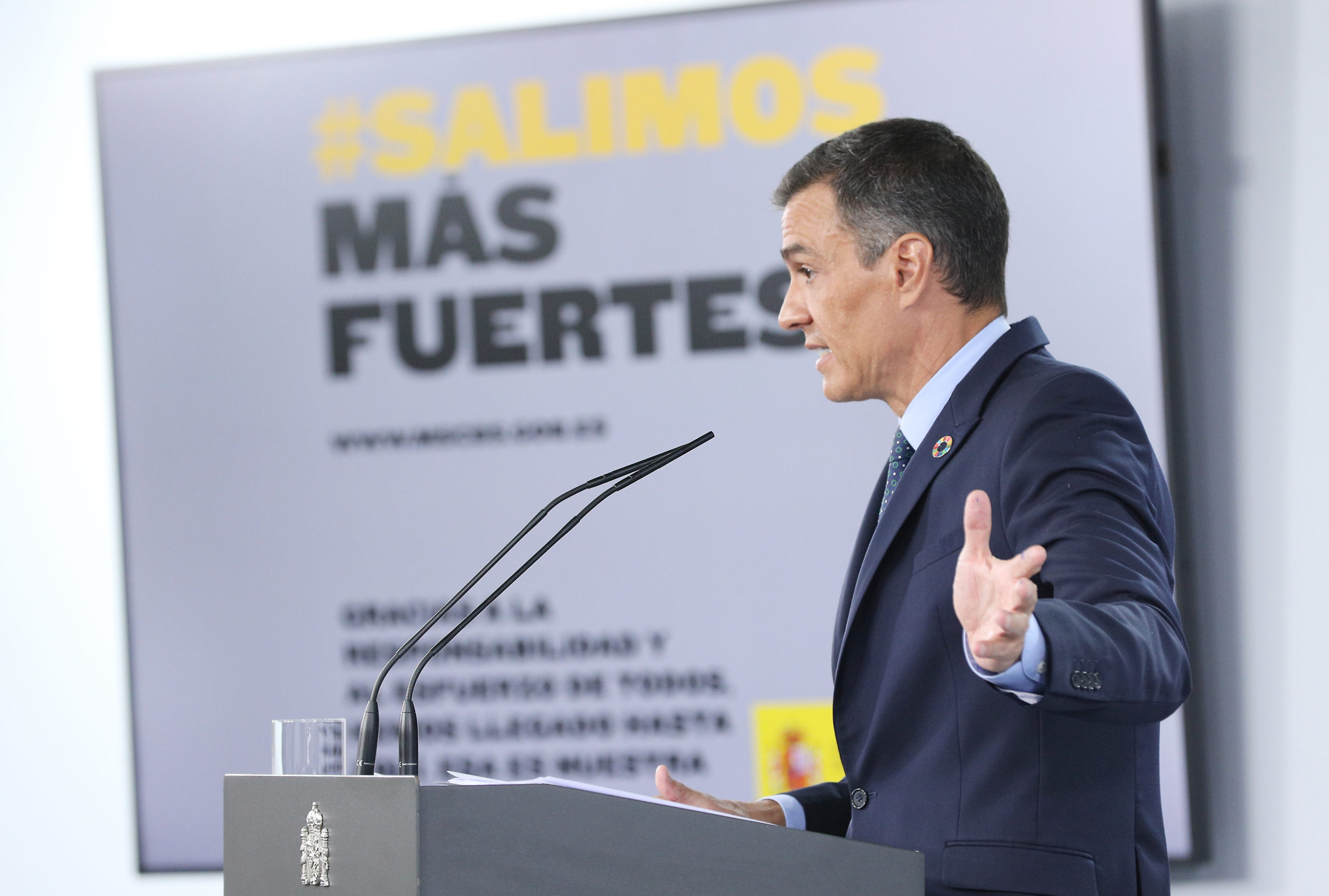 Pedro Sánchez durante su comparecencia en el Palacio de La Moncloa | Imagen: TimeJust